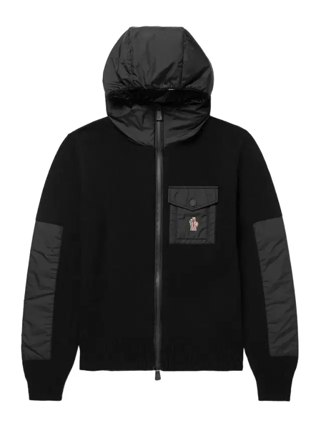 Moncler Grenoble Logo-Appliquéd Shell-Trimmed Wool-Blend Zip-Up Hoodie - Men