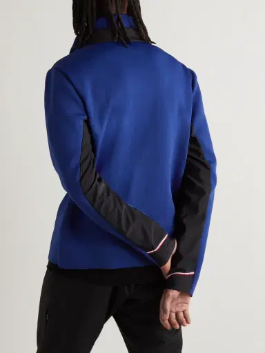Moncler Grenoble Logo-Appliquéd Fleece and Tech-Jersey Zip-Up Jacket - Men | Thumbnail 4