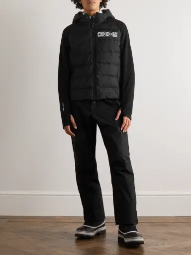 Moncler Grenoble Logo-Print Quilted Shell and Jersey Hooded Down Ski Jacket - Men | Thumbnail 2