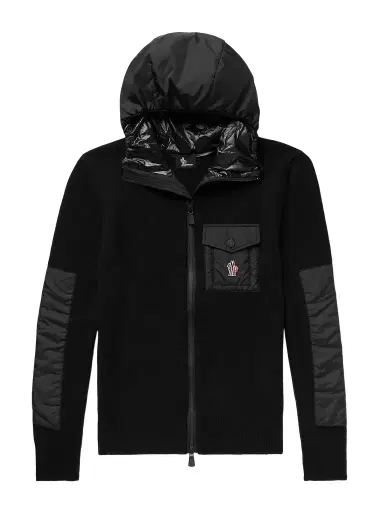 Moncler Grenoble Shell-Panelled Wool-Blend Hooded Ski Jacket - Men | Thumbnail 1