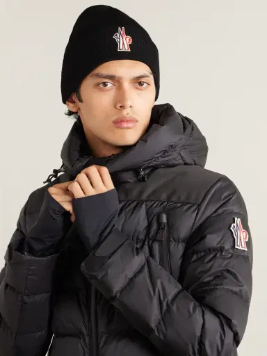 Moncler Grenoble Logo-Appliquéd Ribbed Wool Beanie - Men | Thumbnail 2