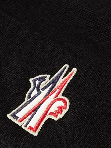 Moncler Grenoble Logo-Appliquéd Ribbed Wool Beanie - Men | Thumbnail 3