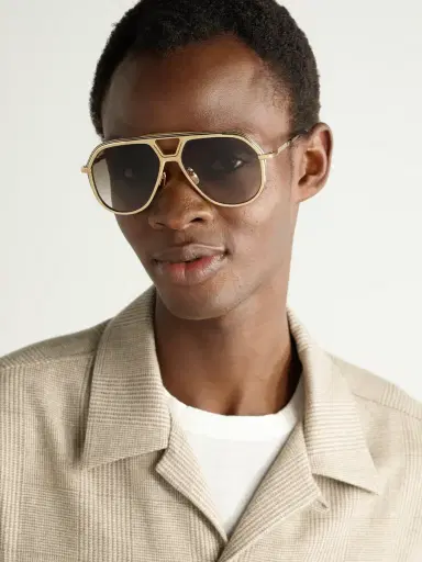 Jacques Marie Mage Lockheed Aviator-Style Gold-Tone and Tortoiseshell Acetate Sunglasses - Men | Thumbnail 2
