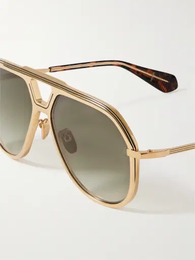 Jacques Marie Mage Lockheed Aviator-Style Gold-Tone and Tortoiseshell Acetate Sunglasses - Men | Thumbnail 3