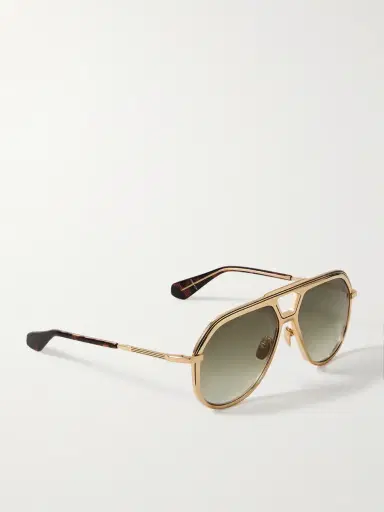 Jacques Marie Mage Lockheed Aviator-Style Gold-Tone and Tortoiseshell Acetate Sunglasses - Men | Thumbnail 4