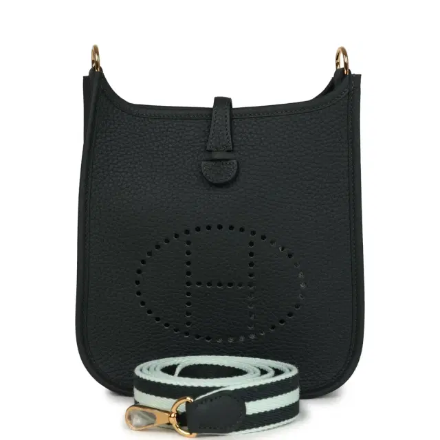 hermes Hermes Evelyne TPM Vert Fonce Clemence Gold Hardware