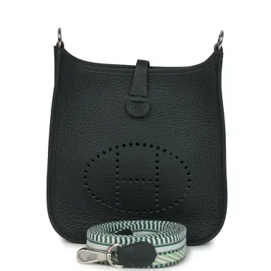 HERMÈS Hermes Evelyne TPM Vert Mangrove Clemence Palladium Hardware | Thumbnail 1