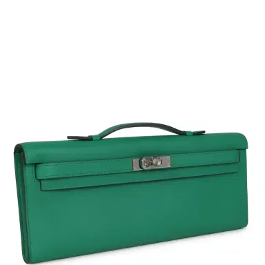 HERMÈS Hermes Kelly Cut Vert Vertigo Swift Palladium Hardware | Thumbnail 2 HERMÈS Hermes Kelly Cut Vert Vertigo Swift Palladium Hardware | Thumbnail 2