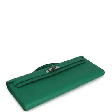 HERMÈS Hermes Kelly Cut Vert Vertigo Swift Palladium Hardware | Thumbnail 6 HERMÈS Hermes Kelly Cut Vert Vertigo Swift Palladium Hardware | Thumbnail 6