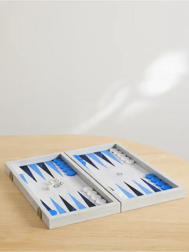 Mosaic Wood Backgammon Set