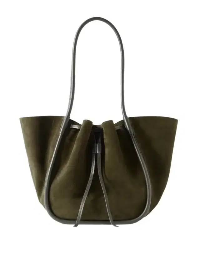 Proenza Schouler Large Leather-trimmed Ruched Suede Tote