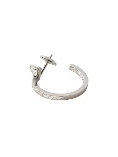 Repossi Serti Sur Vide 18-karat White Gold Diamond Single Hoop Earring | Thumbnail 1 Repossi Serti Sur Vide 18-karat White Gold Diamond Single Hoop Earring | Thumbnail 1