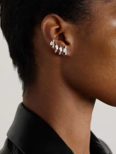 Repossi Serti Sur Vide 18-karat White Gold Diamond Single Earring | Thumbnail 4 Repossi Serti Sur Vide 18-karat White Gold Diamond Single Earring | Thumbnail 4