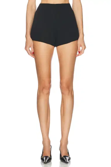 EAVES Naftali Polished Crepe Mini Shorts | Thumbnail 3