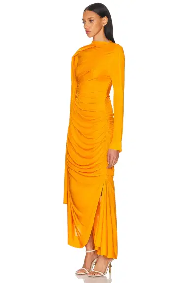 Bottega Veneta Ruched Long Dress | Thumbnail 3 Bottega Veneta Ruched Long Dress | Thumbnail 3