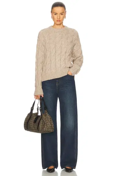 Jenni Kayne Cable Serena Crewneck Sweater | Thumbnail 4 Jenni Kayne Cable Serena Crewneck Sweater | Thumbnail 4