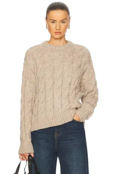Jenni Kayne Cable Serena Crewneck Sweater | Thumbnail 1 Jenni Kayne Cable Serena Crewneck Sweater | Thumbnail 1
