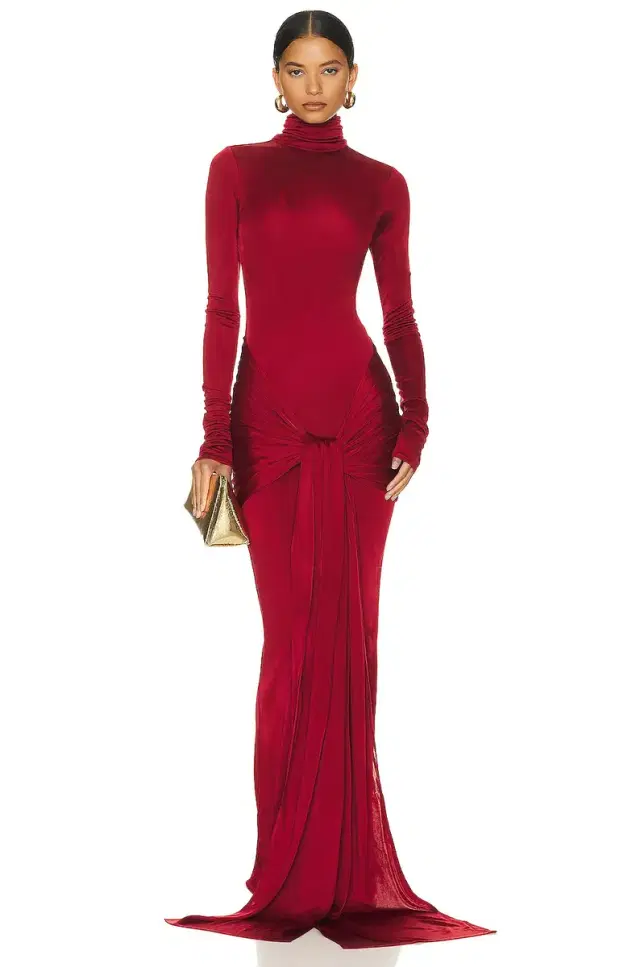 Slinky Jersey Sarong Maxi Dress