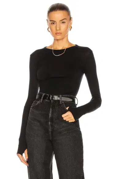 ENZA COSTA Cashmere Cuffed Crew Tee | Thumbnail 1 ENZA COSTA Cashmere Cuffed Crew Tee | Thumbnail 1