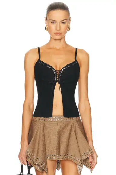 Ludovic de Saint Sernin New Eyelet Cleavage Top | Thumbnail 1