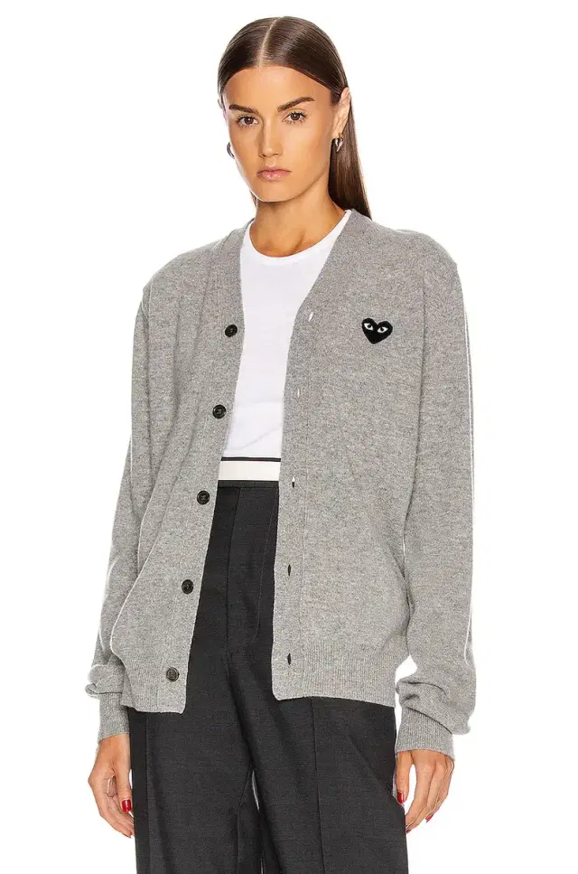COMME des GARCONS PLAY Wool Black Heart Emblem Cardigan