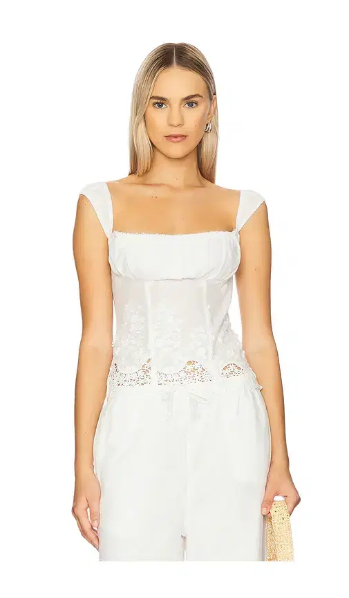 WeWoreWhat Wide Strap Ruched Cup Corset