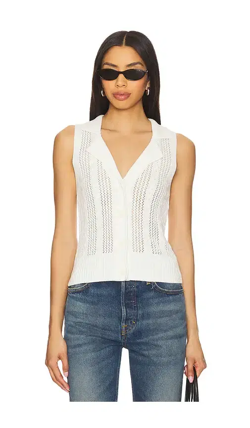Central Park West Sienna Sleeveless Cable Vest