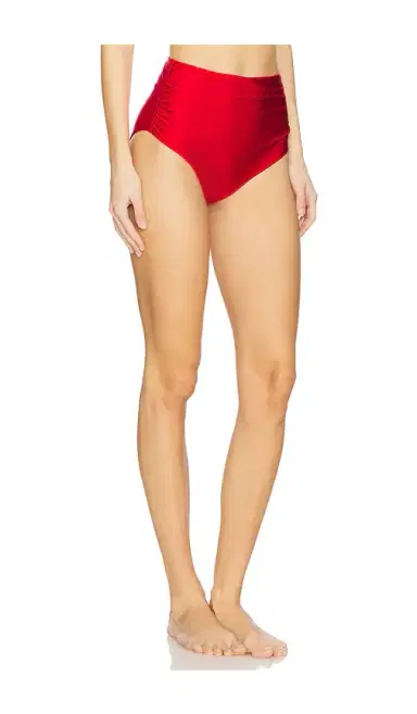 SIMKHAI Teya High Waisted Ruched Bikini Bottom | Thumbnail 2