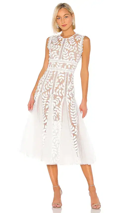 Bronx Banco Saba Blanc Midi Dress