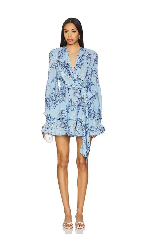 Bronx Banco Bedouin Blue Poppy Mini Dress