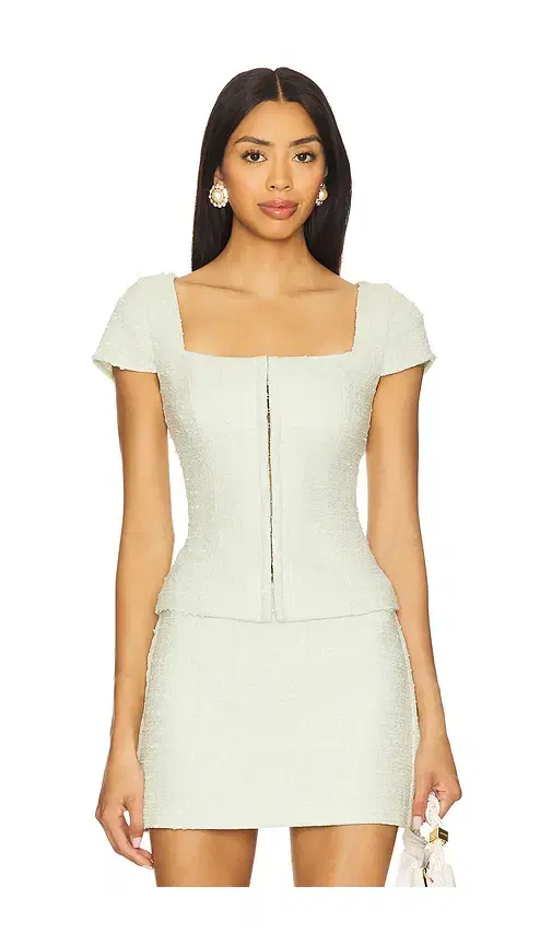 Amanda Uprichard Short Sleeve Antonia Top