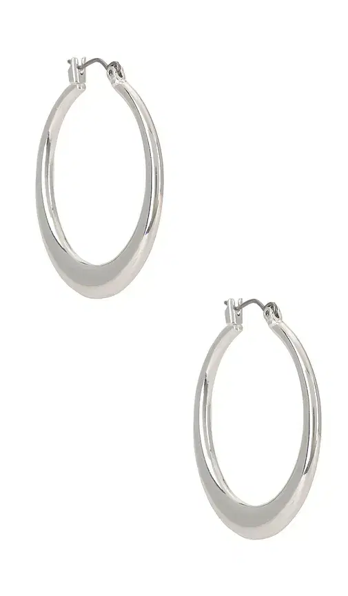 Large Flat Open Hoop Earrings