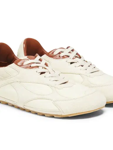 Bottega Veneta Women's Orbit Flash Suede Sneakers - Sea Salt Caramel - Size 11 | Thumbnail 2