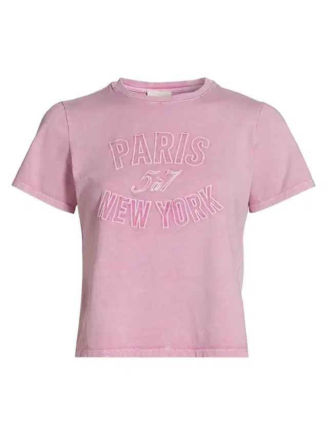 Cinq à Sept Women's Logo Stretch-Cotton T-Shirt - Carnation
