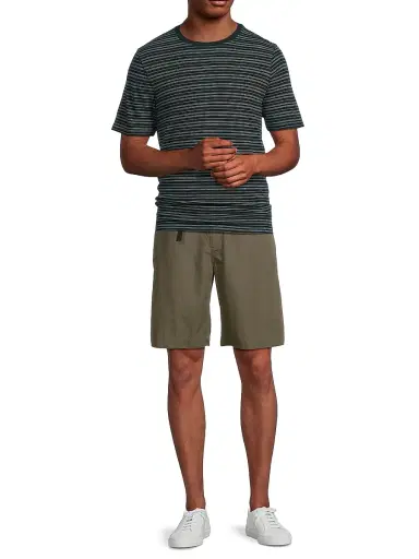 Vince Men's Stripe Loose Knit Crewneck T-Shirt | Thumbnail 2