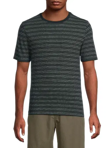 Vince Men's Stripe Loose Knit Crewneck T-Shirt | Thumbnail 3