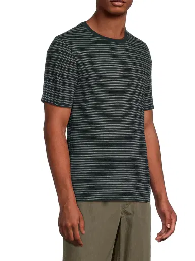 Vince Men's Stripe Loose Knit Crewneck T-Shirt | Thumbnail 4