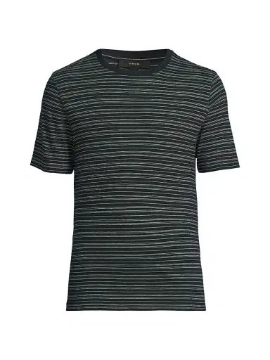 Vince Men's Stripe Loose Knit Crewneck T-Shirt | Thumbnail 1