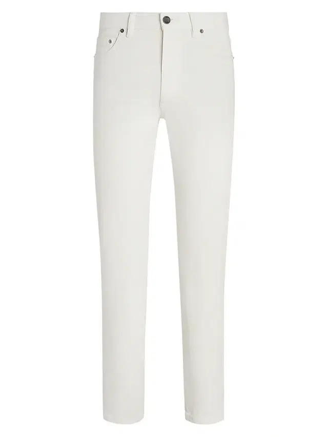 ZEGNA Men's Rinse-Washed Stretch Cotton Roccia Jeans - White