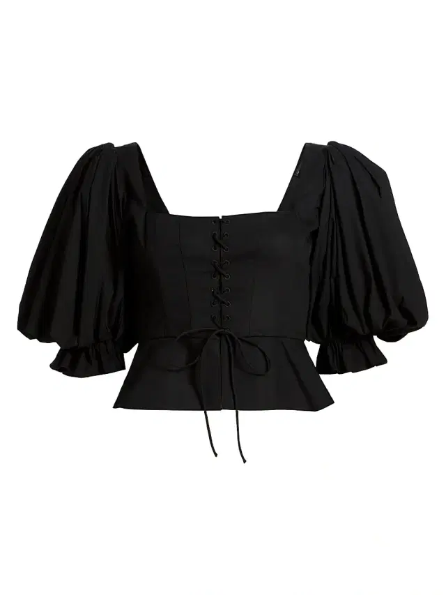 Ronny Kobo Women's Midler Puff-Sleeve Top - Black