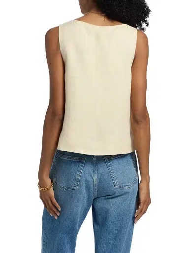 Reformation Women's Addison Linen Vest Top - Sugar | Thumbnail 5