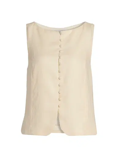 Reformation Women's Addison Linen Vest Top - Sugar | Thumbnail 1