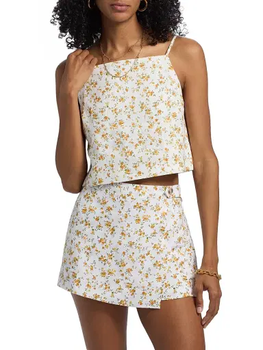 Reformation Women's Kerri Linen Crop Top - Adagio - Size XL | Thumbnail 3