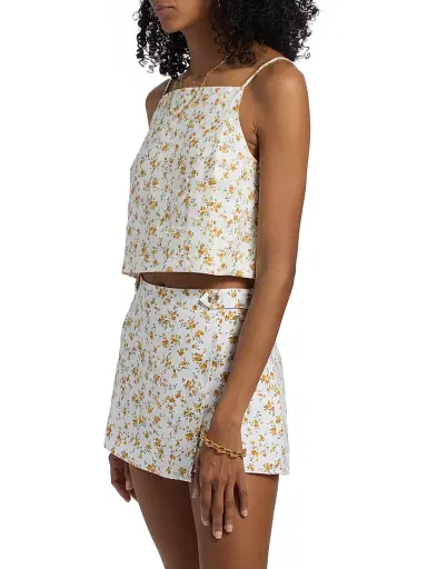Reformation Women's Kerri Linen Crop Top - Adagio - Size XL | Thumbnail 4