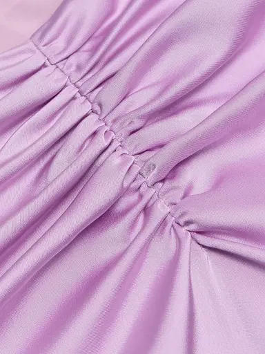 Et Ochs Women's Lain Ruched Satin Midi-Skirt - Lavender | Thumbnail 7