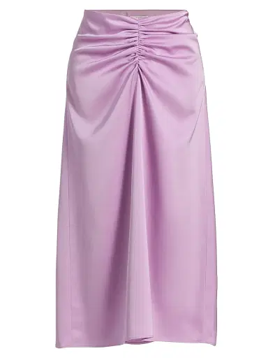Et Ochs Women's Lain Ruched Satin Midi-Skirt - Lavender | Thumbnail 1