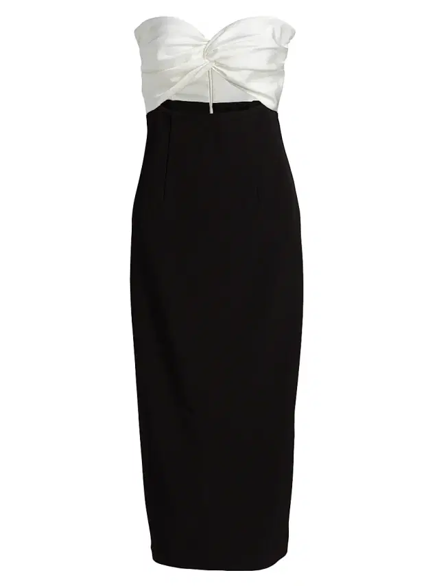 Et Ochs Women's Marlo Colorblocked Satin & Stretch Cady Strapless Cocktail Dress - Black