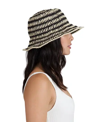 Eugenia Kim Women's Jonah Striped Crochet Bucket Hat - Natural Black | Thumbnail 4 Eugenia Kim Women's Jonah Striped Crochet Bucket Hat - Natural Black | Thumbnail 4
