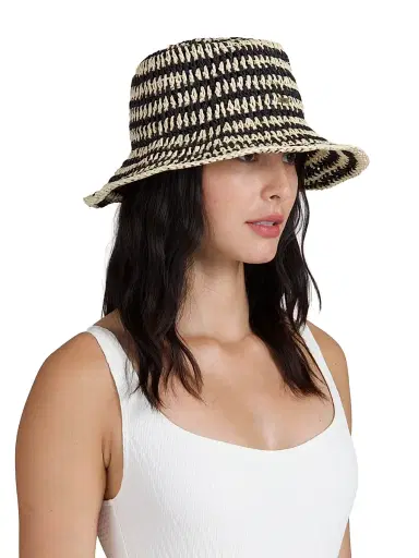 Eugenia Kim Women's Jonah Striped Crochet Bucket Hat - Natural Black | Thumbnail 5 Eugenia Kim Women's Jonah Striped Crochet Bucket Hat - Natural Black | Thumbnail 5