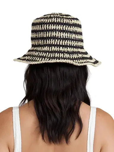 Eugenia Kim Women's Jonah Striped Crochet Bucket Hat - Natural Black | Thumbnail 6 Eugenia Kim Women's Jonah Striped Crochet Bucket Hat - Natural Black | Thumbnail 6